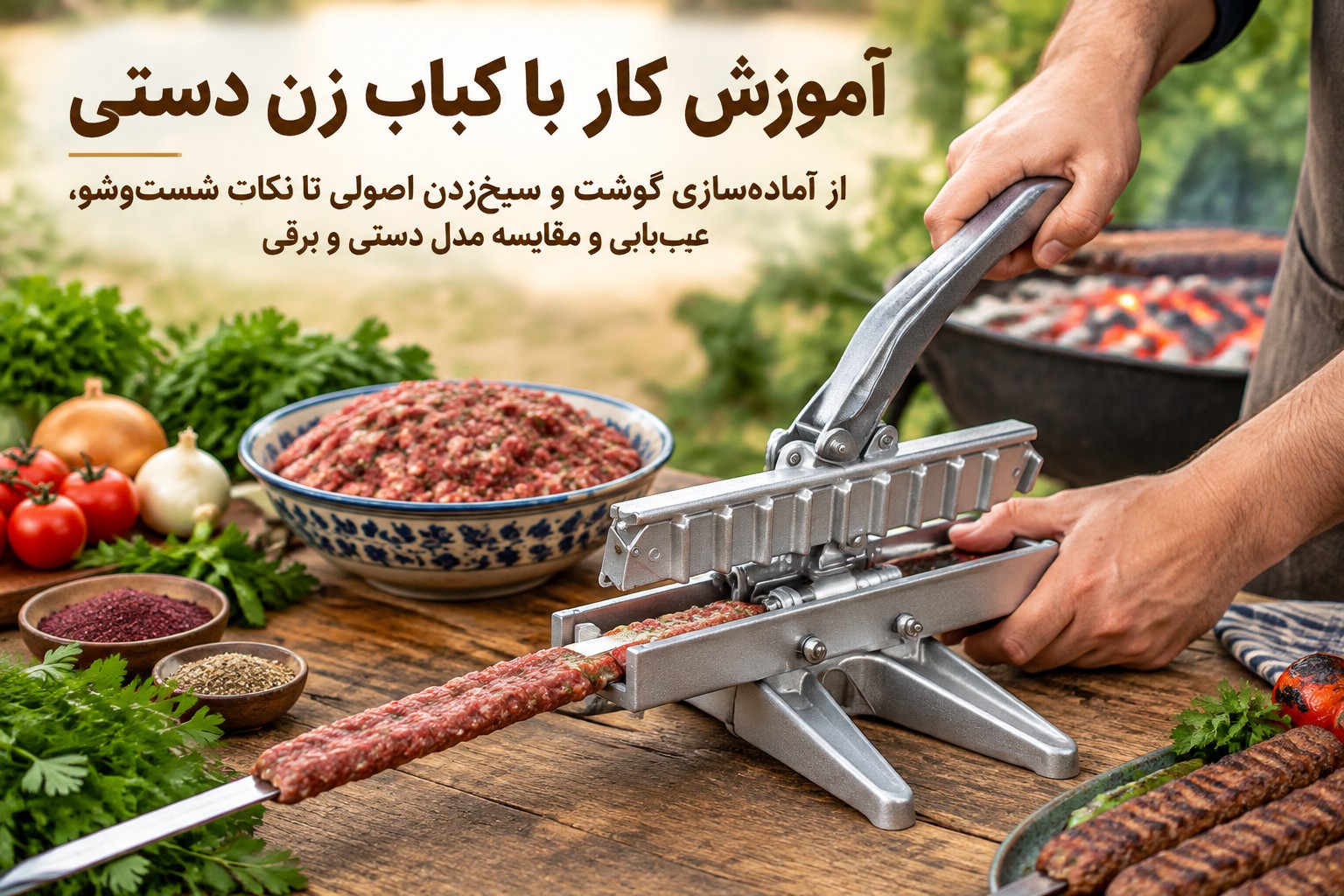 آموزش کار با کباب زن دستی